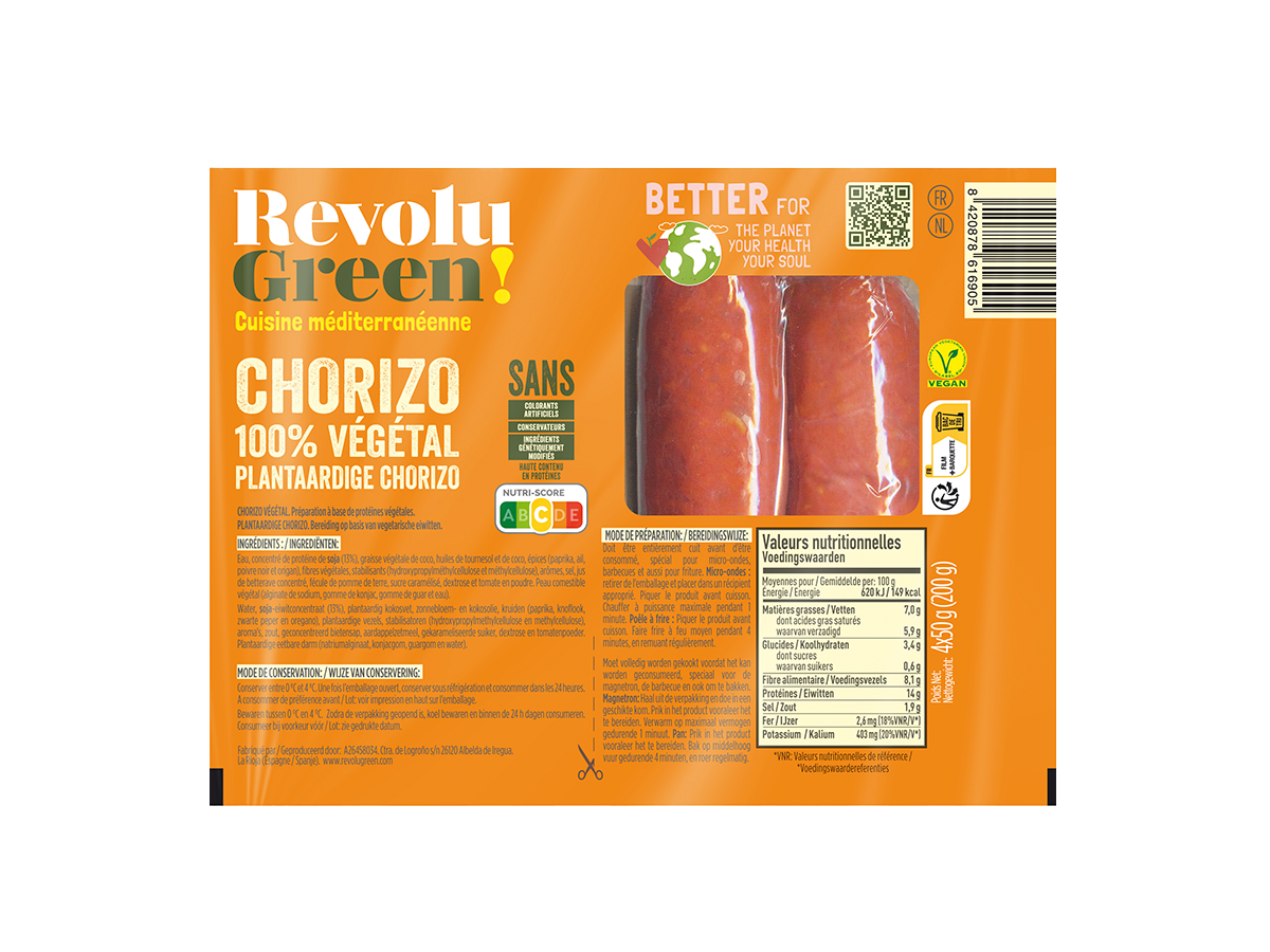 Chorizo 100% Végétal